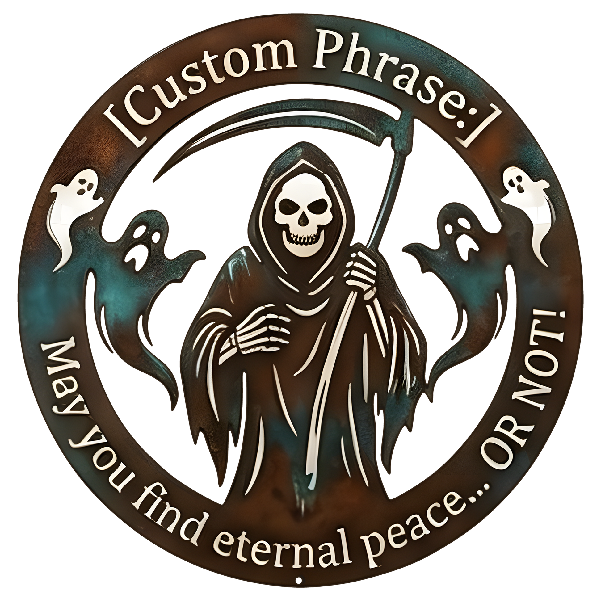 Personalized Grim Reaper Halloween Garden Sign design