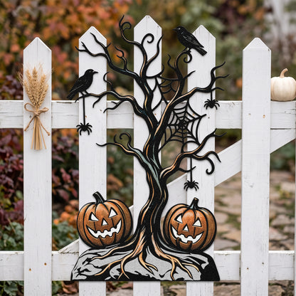 Spooky Tree & Jack-O-Lantern Halloween Garden Stake lifestyle
