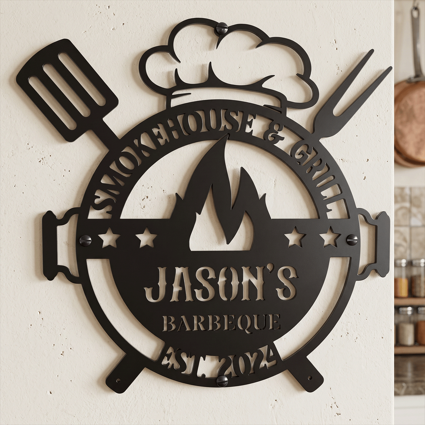 Personalized Metal Barbecue Sign for Outdoor