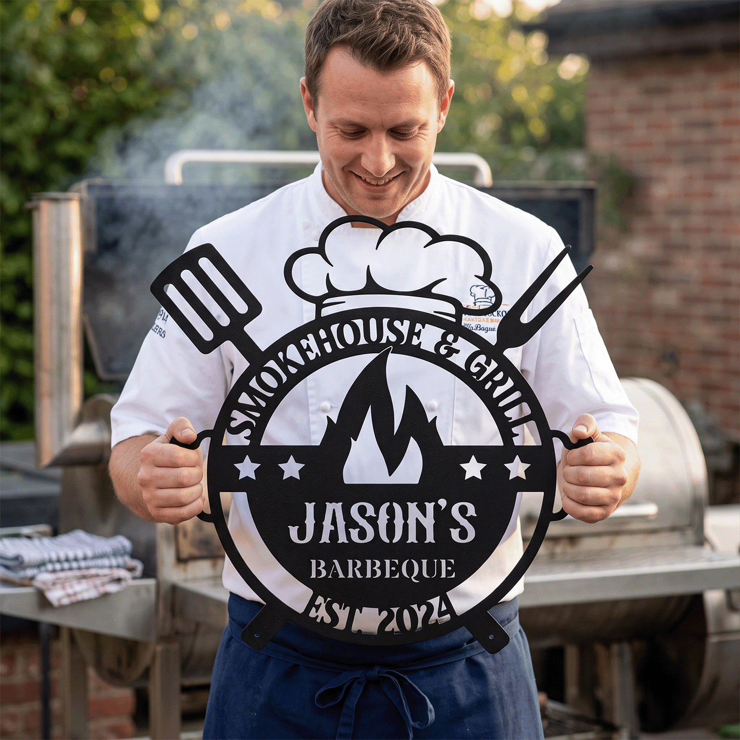 Personalized Metal Barbecue Sign for Outdoor