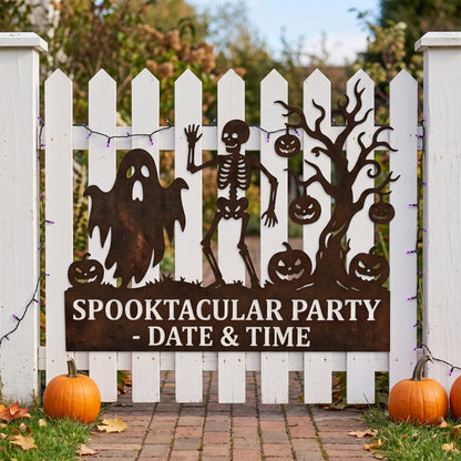 Personalized Spooktacular Party Halloween Garden Stake lifestyle