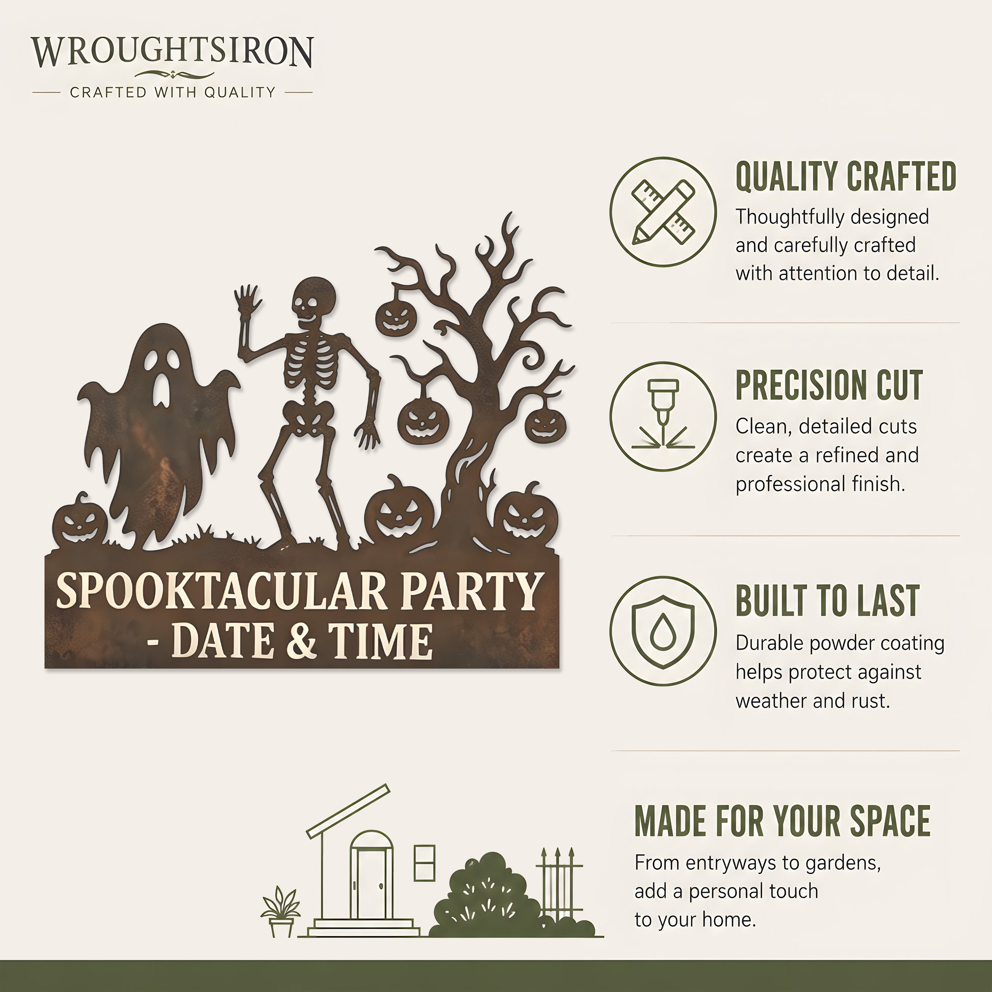Personalized Spooktacular Party Halloween Garden Stake product details