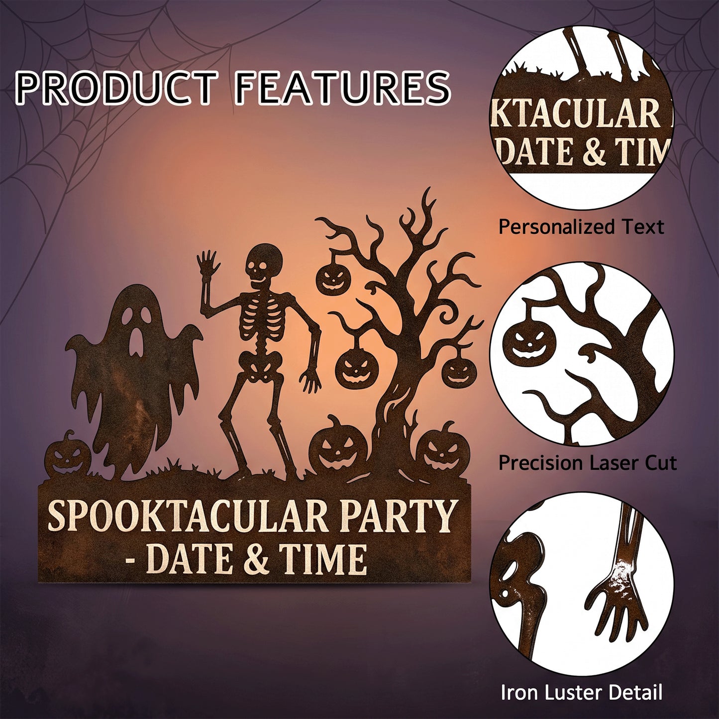 Close-up of Personalized Spooktacular Party Halloween Garden Stake