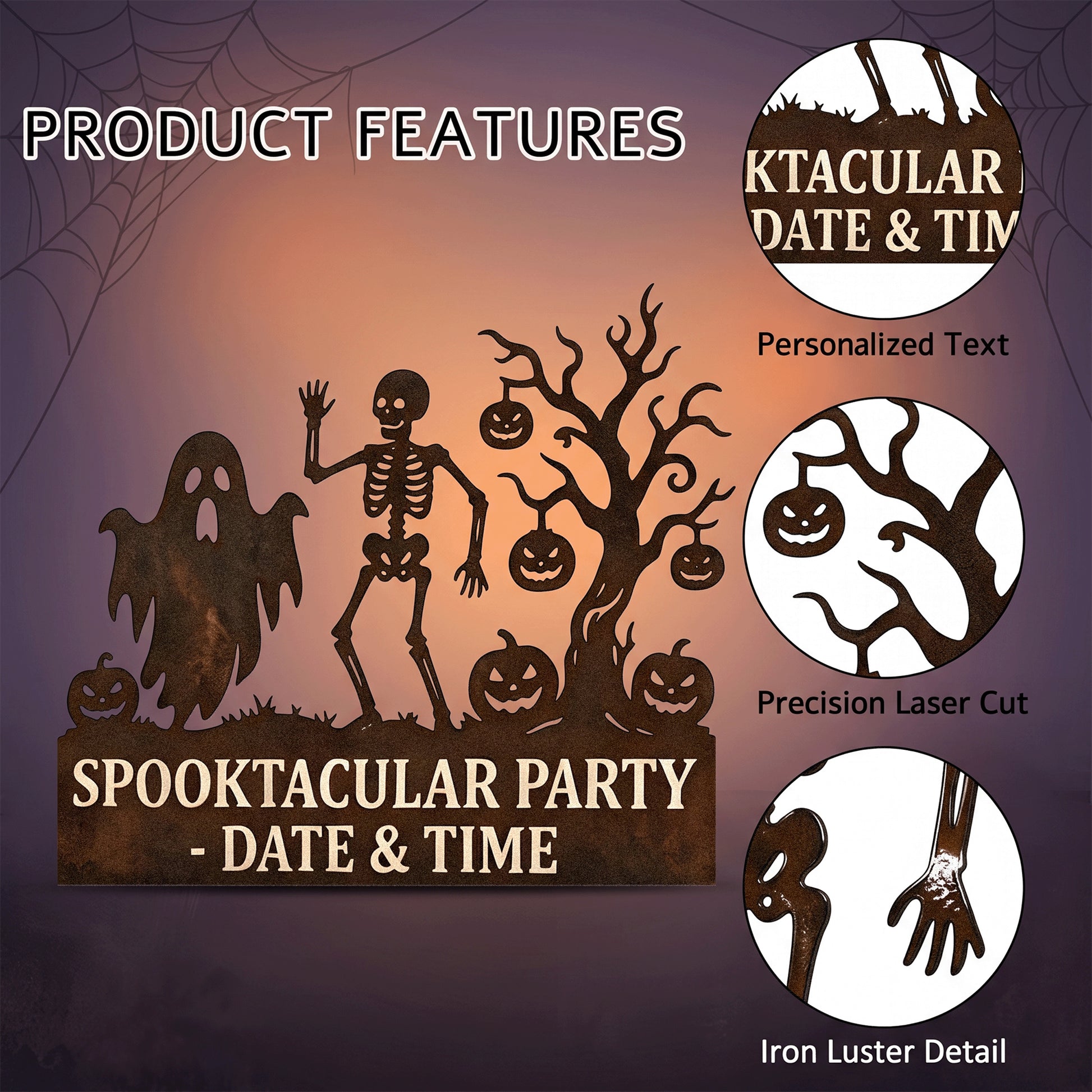 Close-up of Personalized Spooktacular Party Halloween Garden Stake