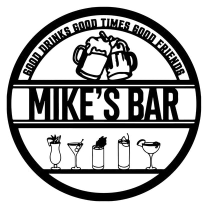 Personalized Bar Metal Sign