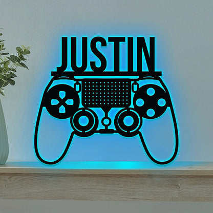 Custom Name 16 Colors Remote Control Metal Light-Game Room Metal LED Decor