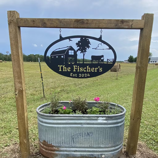 Custom Name Farm Metal Sign