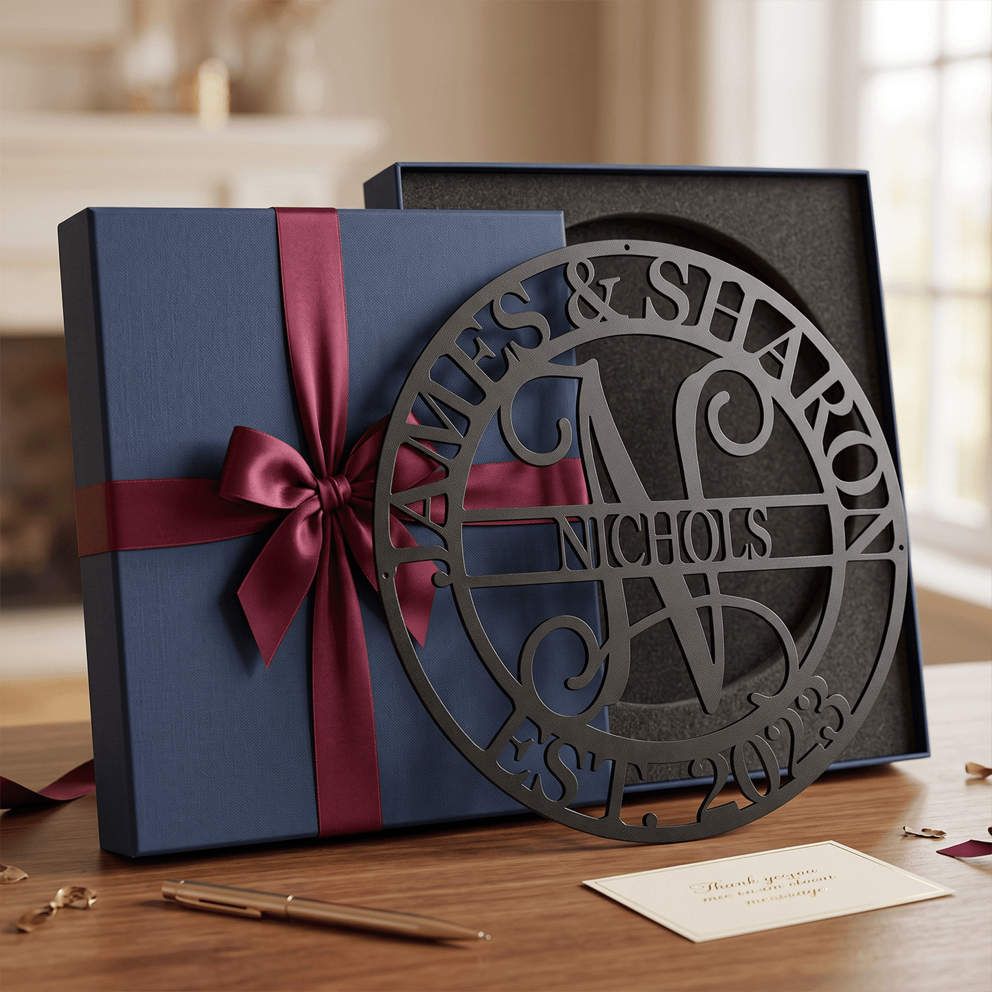 Custom Metal Monogram - Anniversary Gift