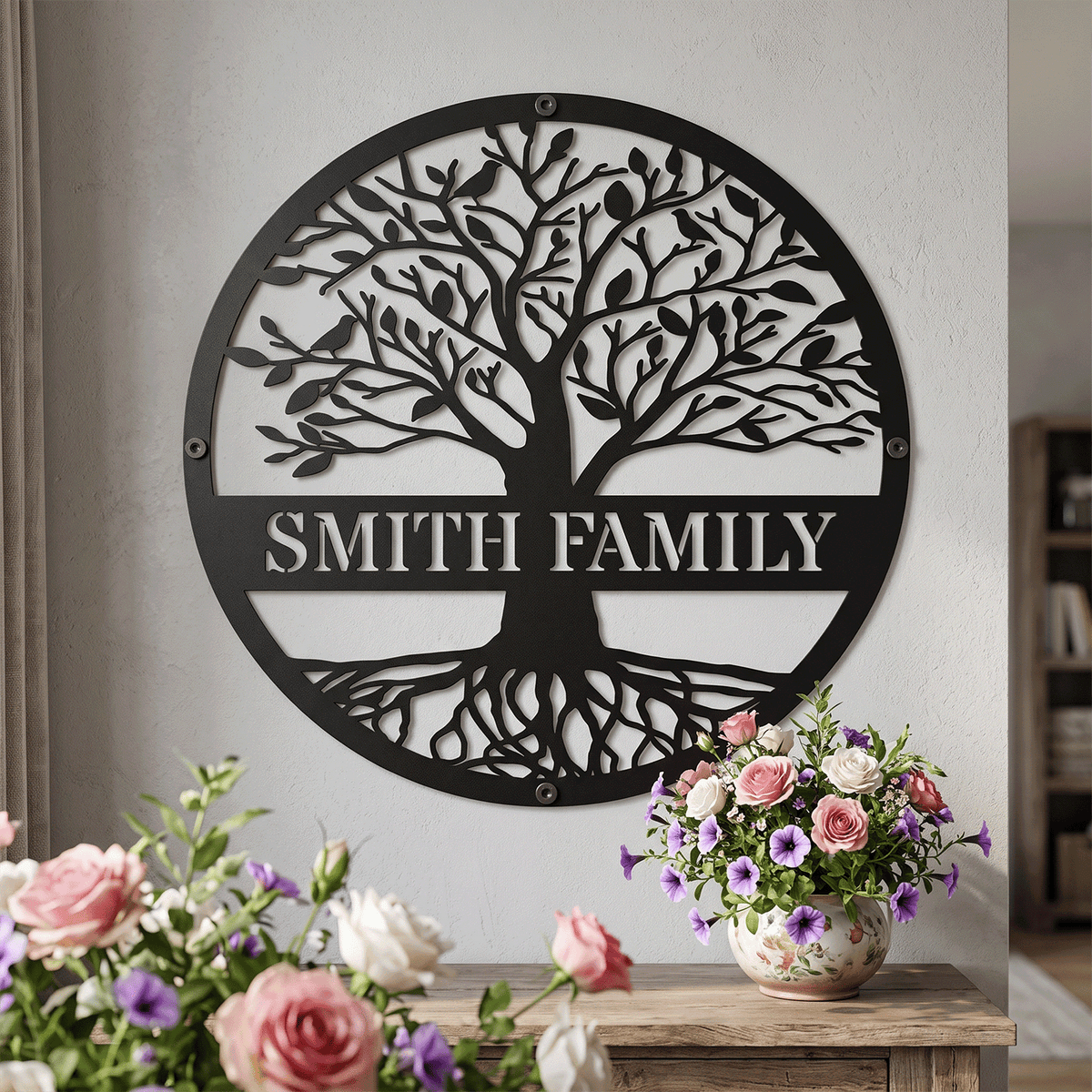 Custom Name Tree of Life Metal Sign