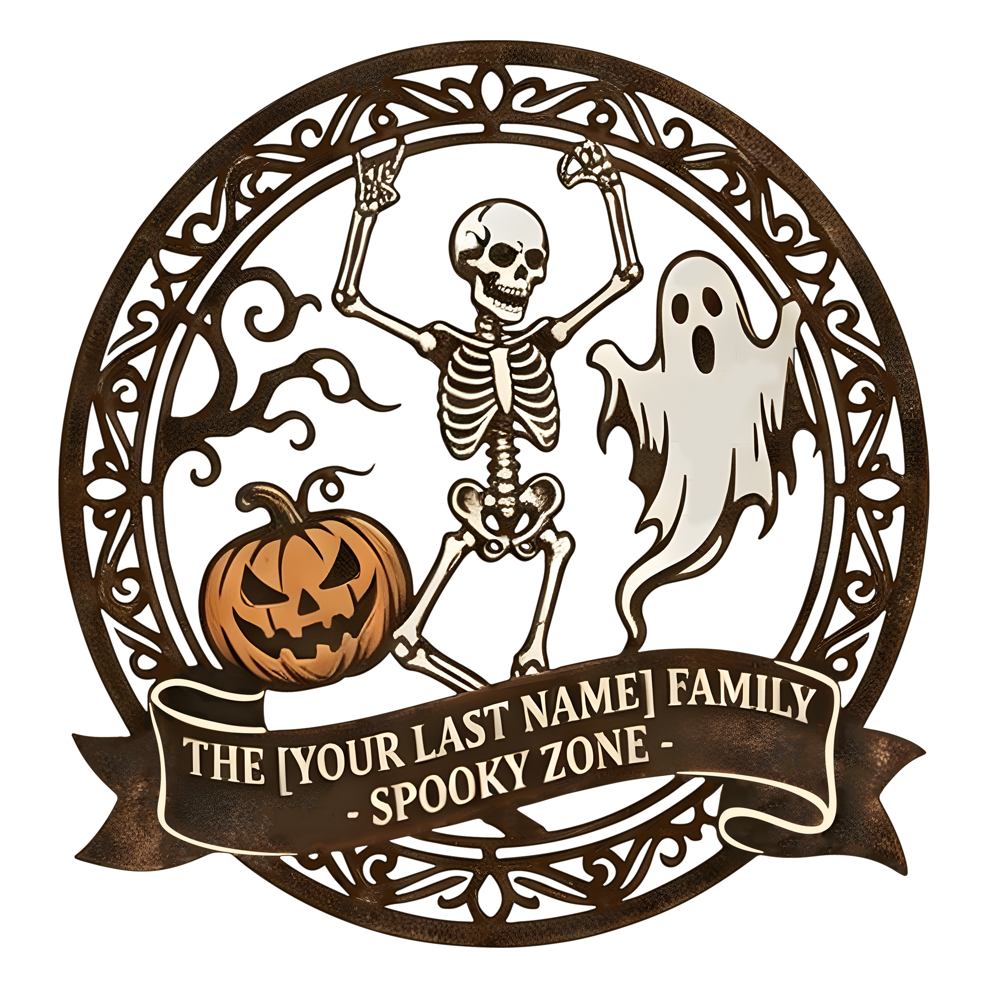 Personalized Spooky Zone Family Halloween Sign design
