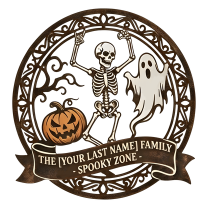 Personalized Spooky Zone Family Halloween Sign design