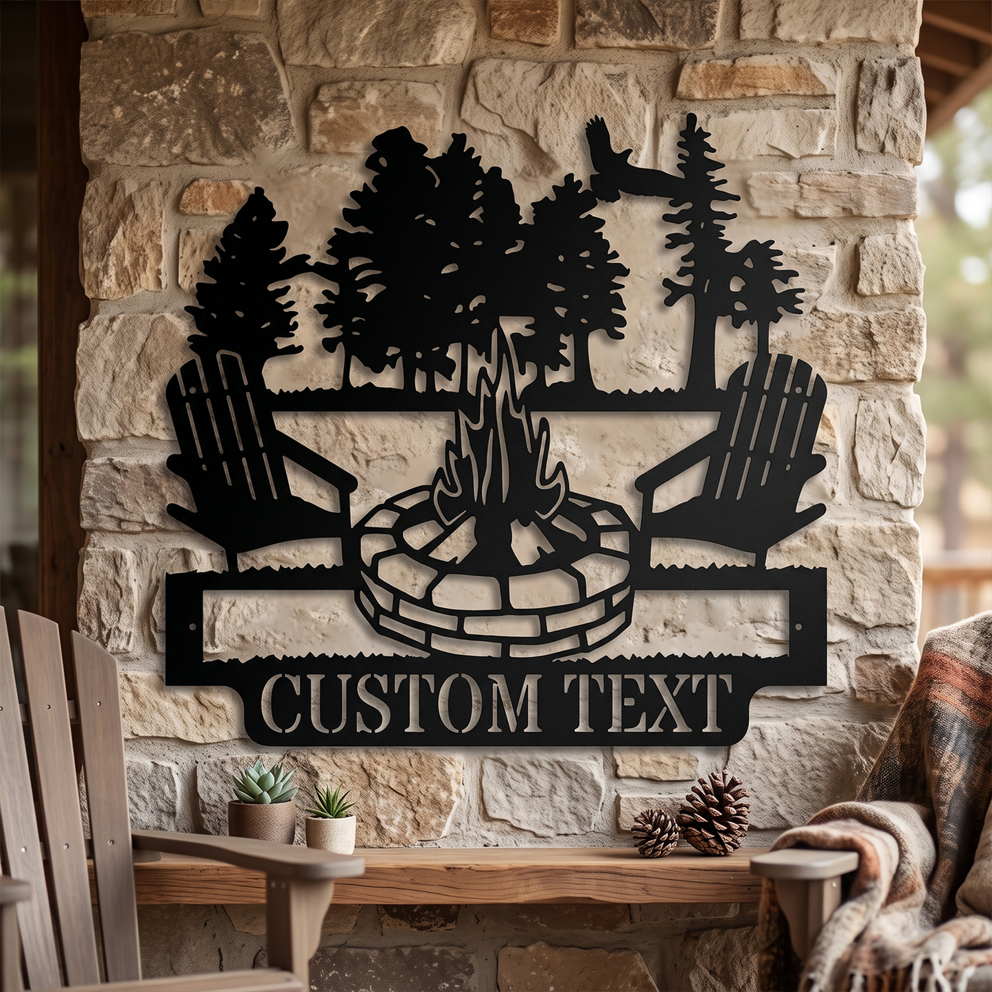Custom Campfire Metal Monogram