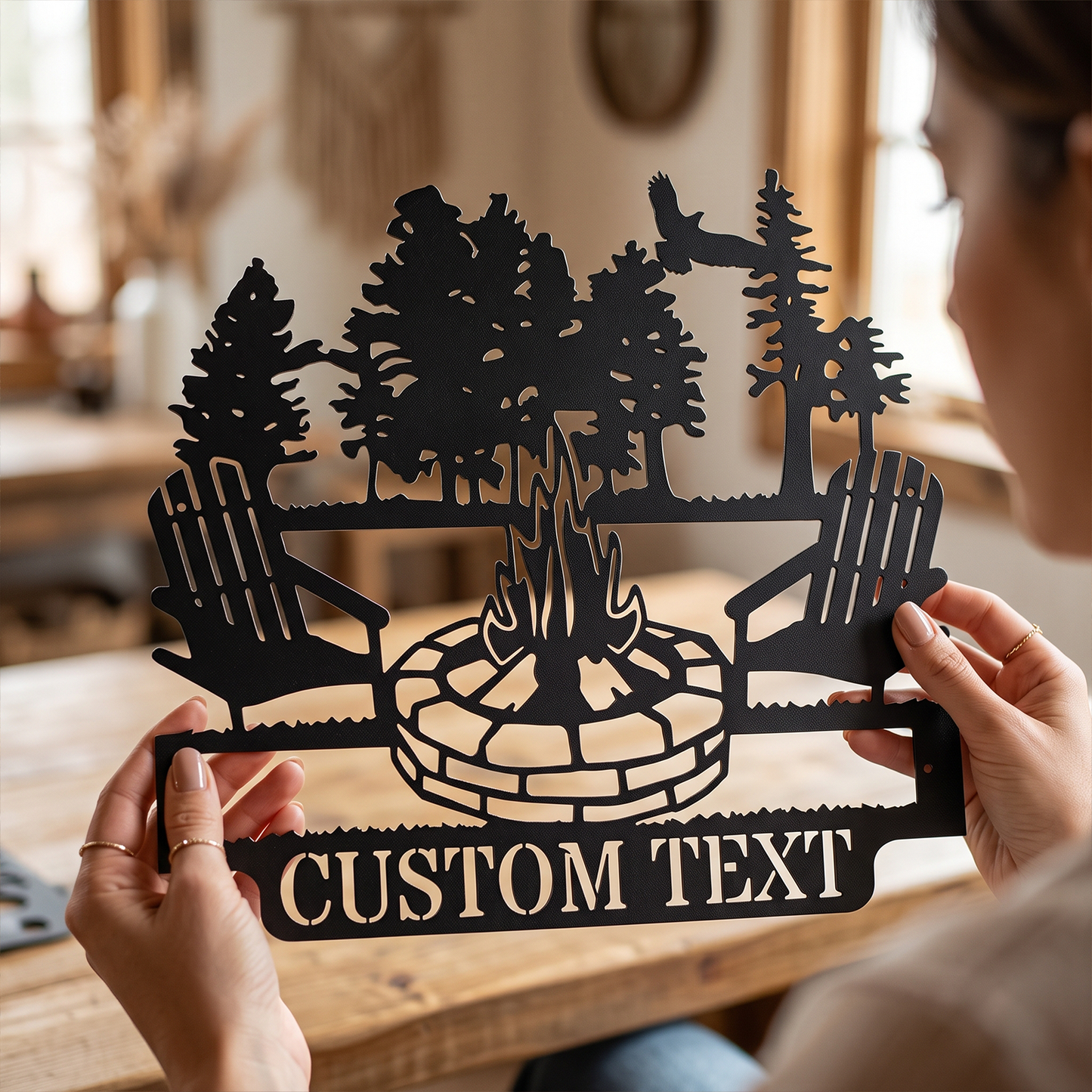 Custom Campfire Metal Monogram