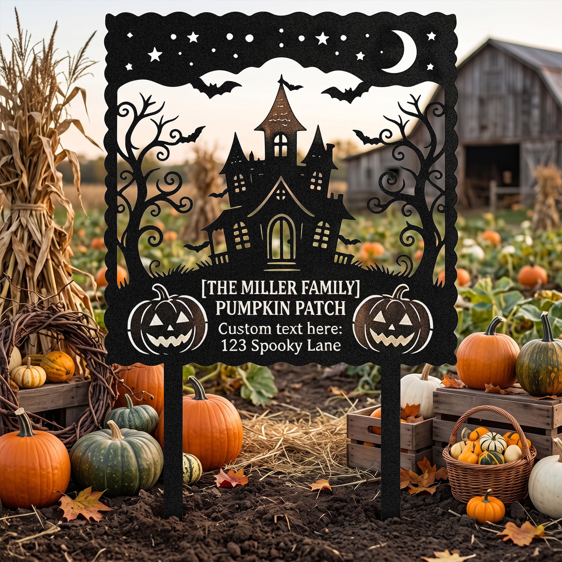 Personalized Pumpkin Patch Family Halloween Yard Sign lifestyle