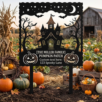 Personalized Pumpkin Patch Family Halloween Yard Sign lifestyle