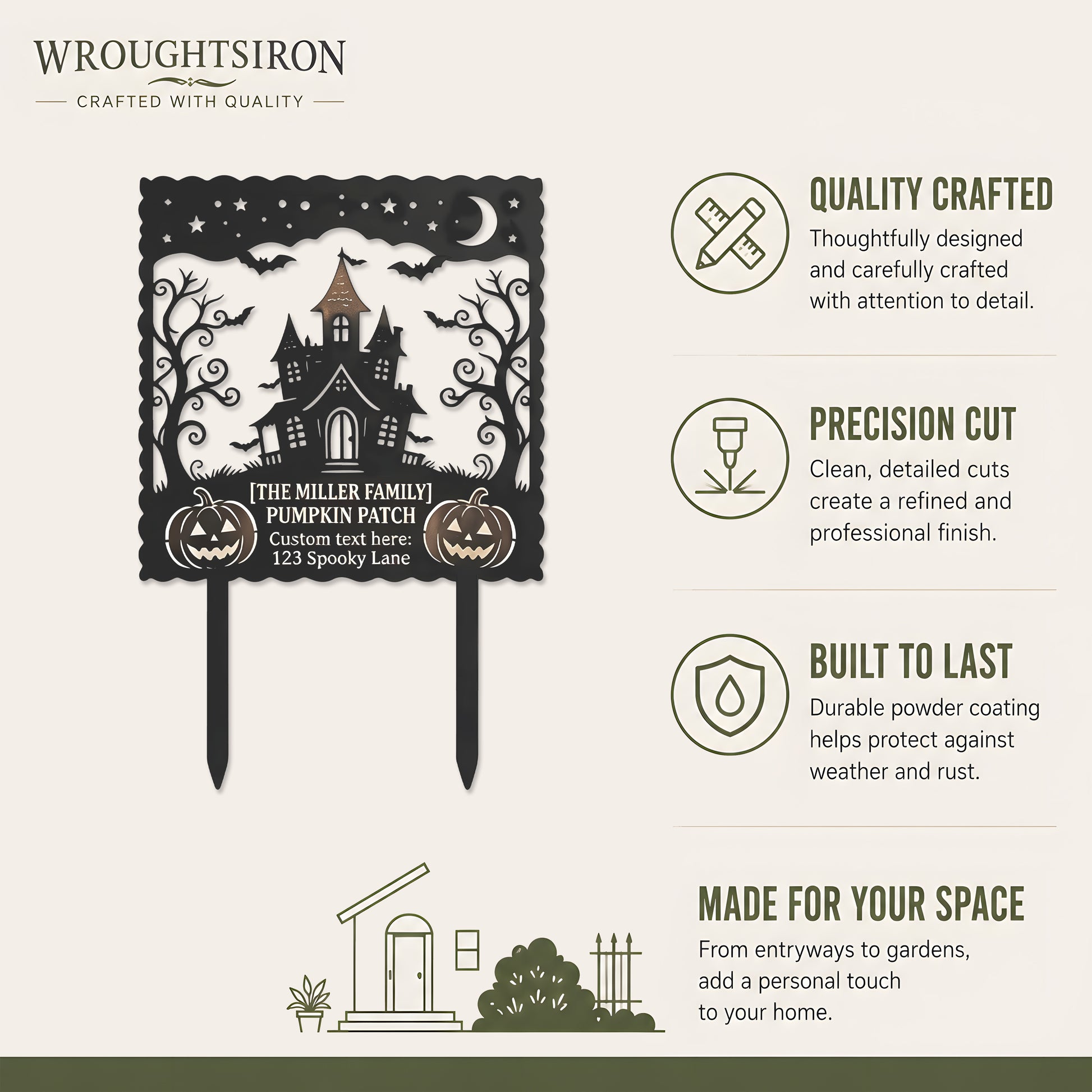 Personalized Pumpkin Patch Family Halloween Yard Sign product details