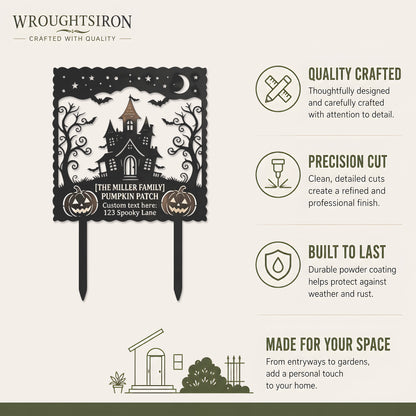 Personalized Pumpkin Patch Family Halloween Yard Sign product details