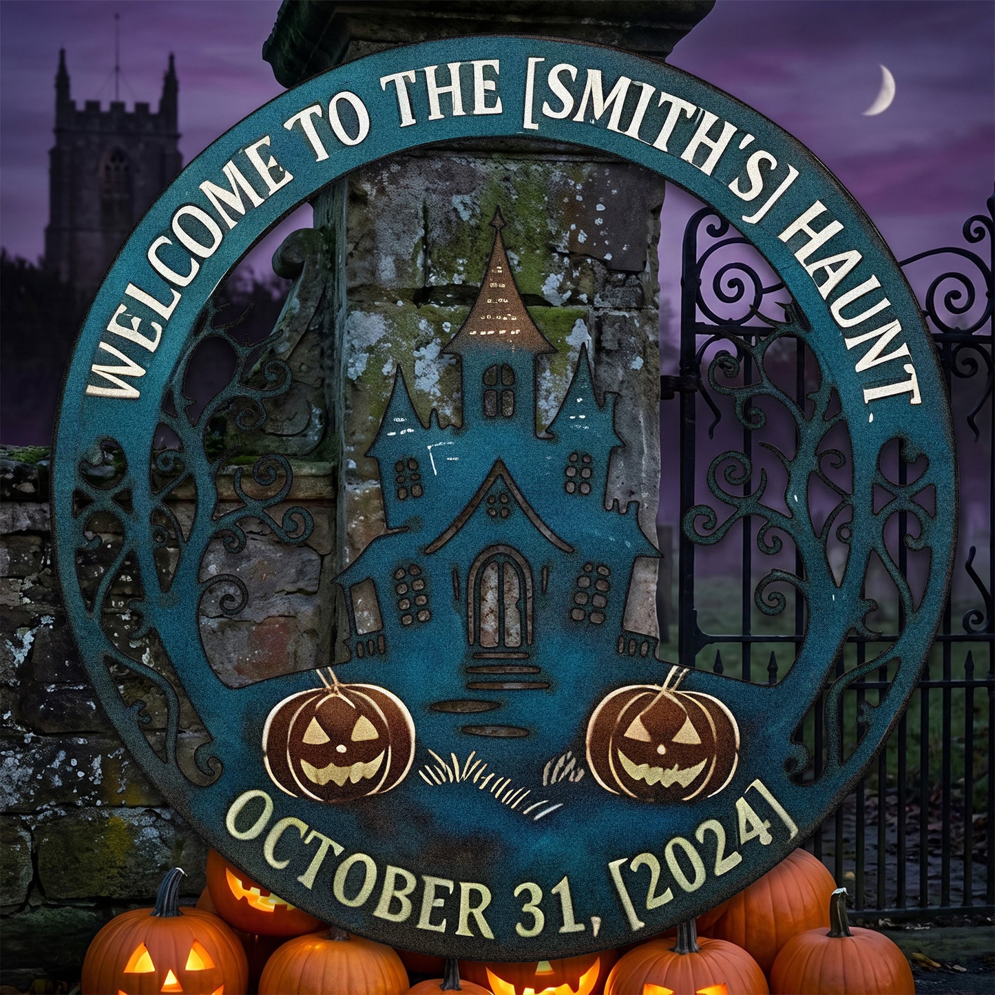Personalized Welcome to the Haunt Halloween Sign lifestyle
