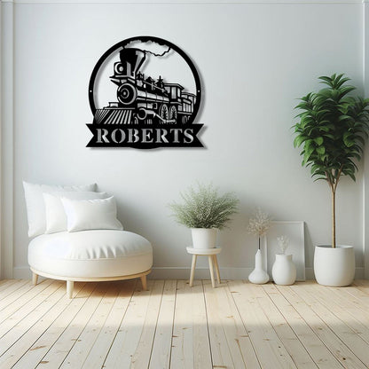 Personalized Train Metal Sign