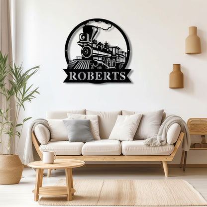 Personalized Train Metal Sign