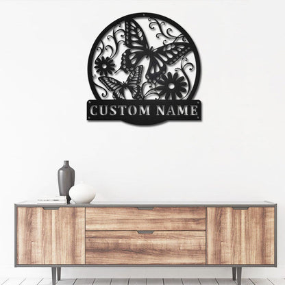 Personalized Butterfly Garden Metal Sign