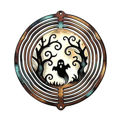 Ghost Moon Halloween Garden Spinner design