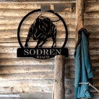 Custom Bull Monogram Metal Sign