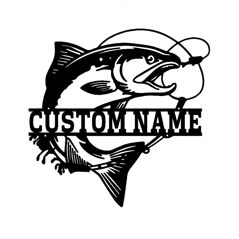 Choose Your Fish Monogram Metal Sign