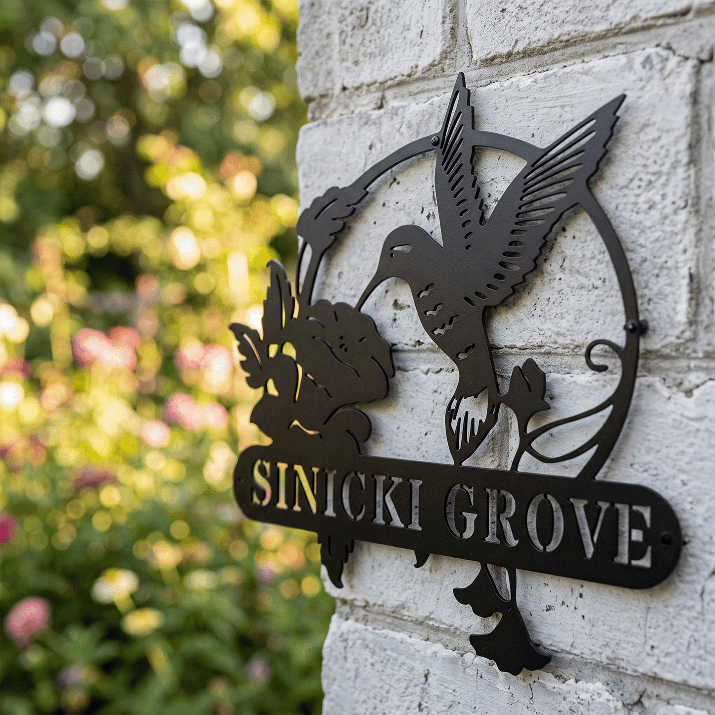 Hummingbird Monogram - Metal Sign