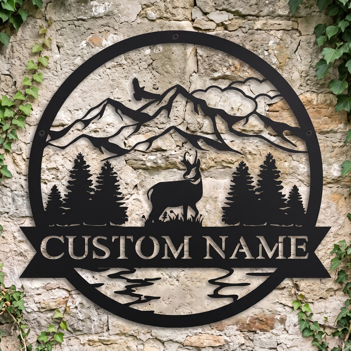Great Outdoors Monogram Metal Sign