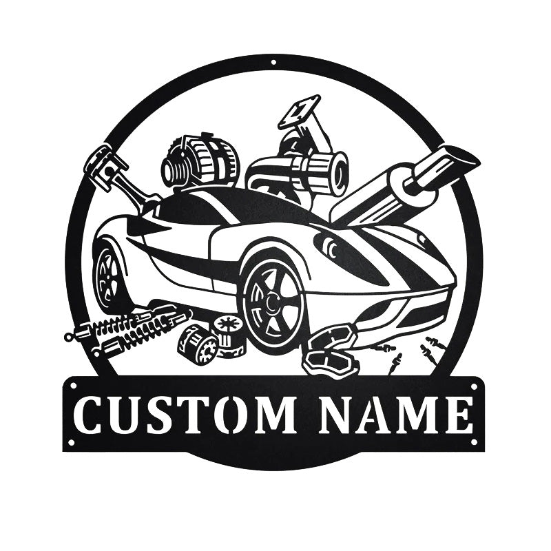 Personalized Car Mechanic Metal Sign