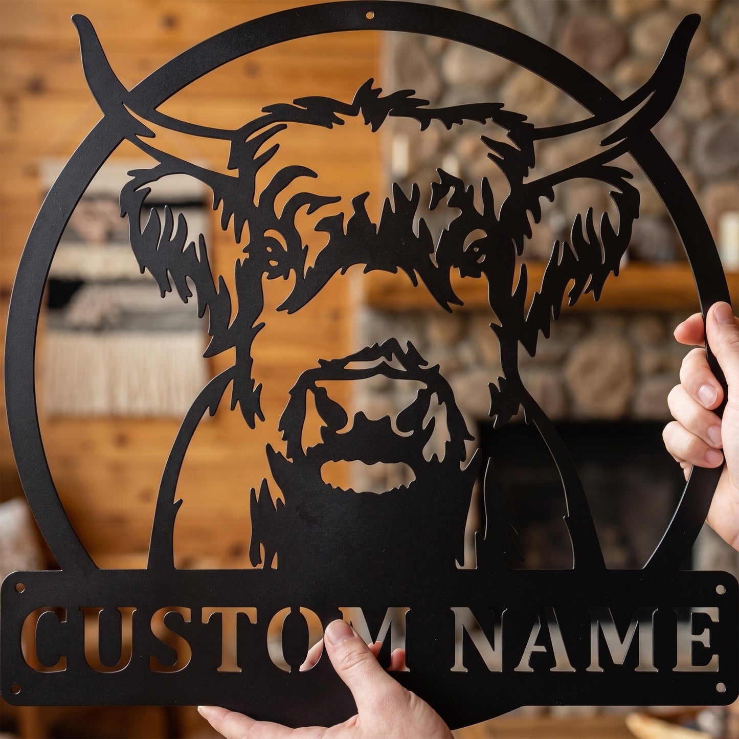 Custom Highland Cow Metal Wall Art