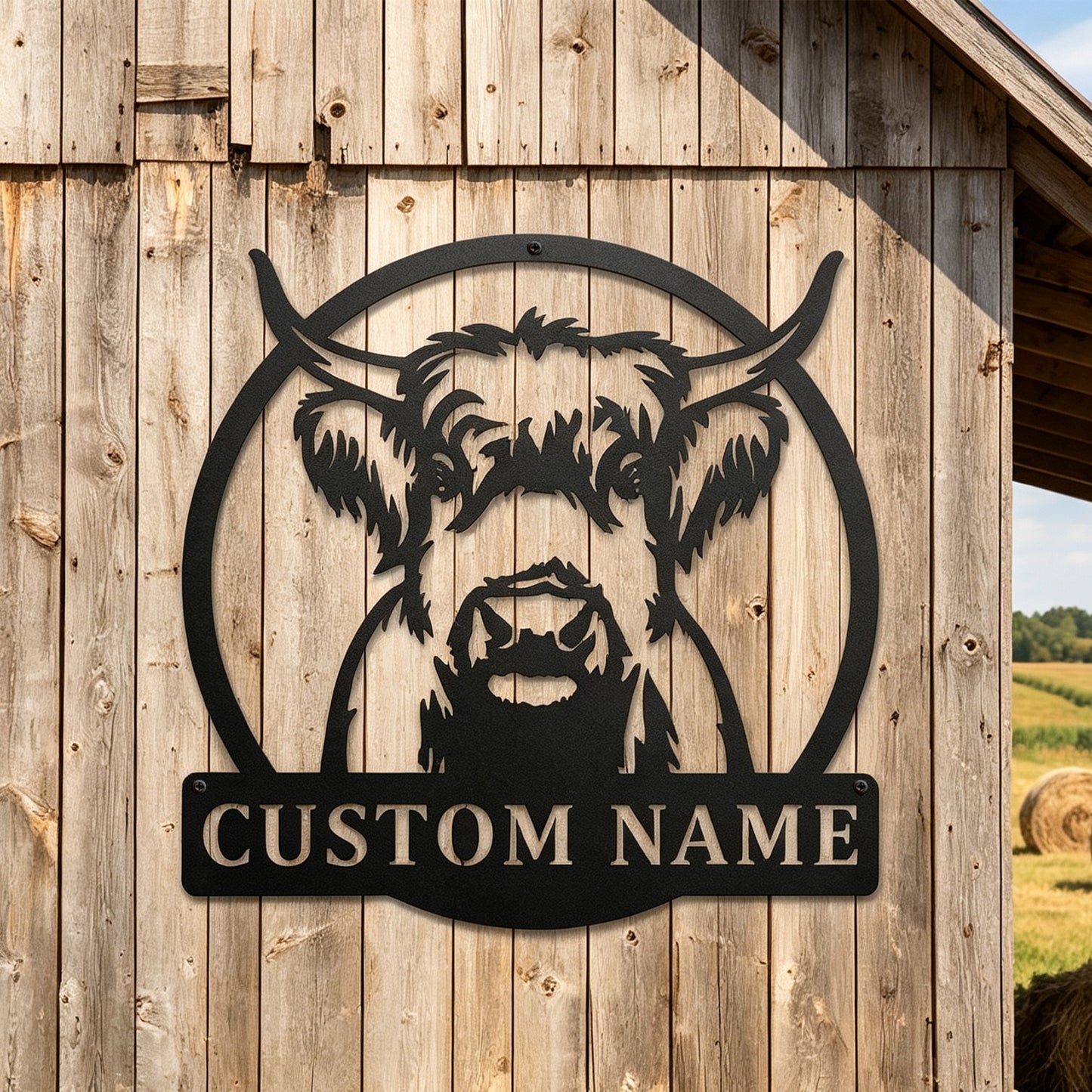 Custom Highland Cow Metal Wall Art