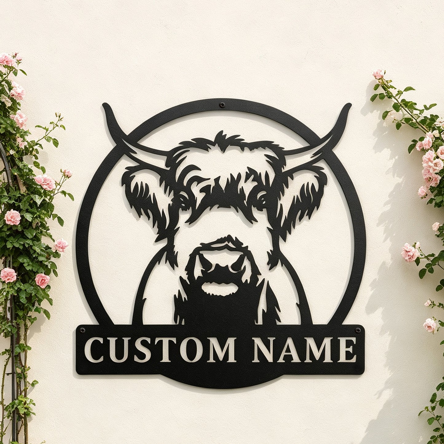 Custom Highland Cow Metal Wall Art