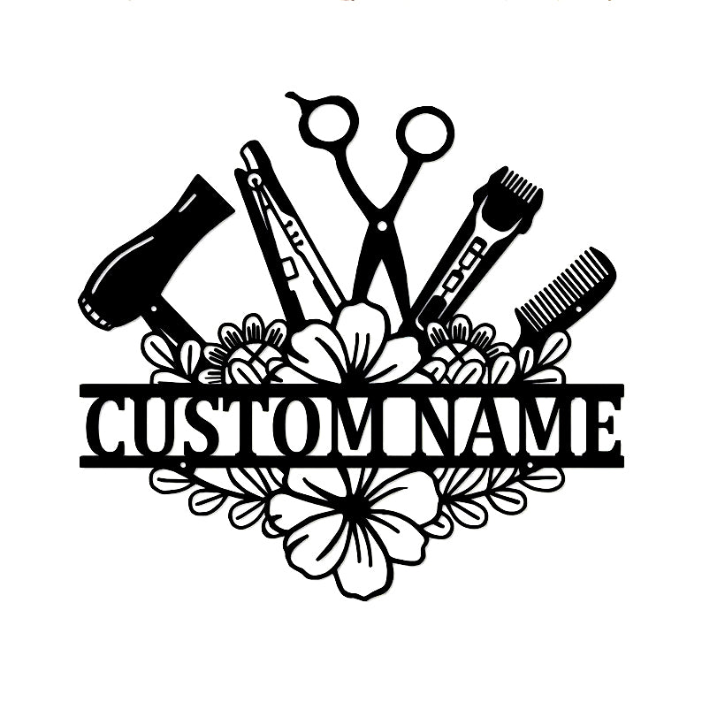 Personalized Hair Salon Metal Sign