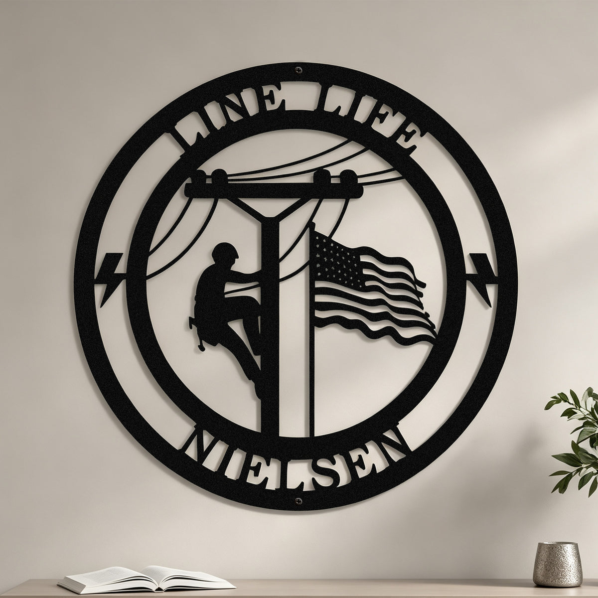 Lineman Line Life Custom Metal Sign