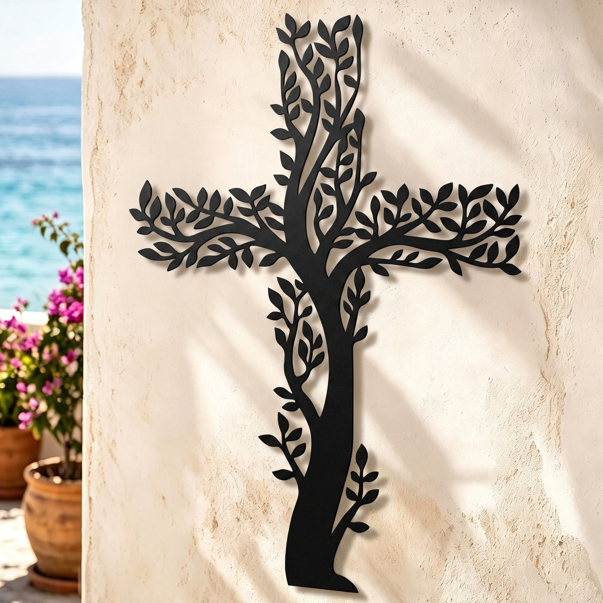 LIVING CROSS Metal Wall Hanging