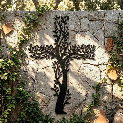 LIVING CROSS Metal Wall Hanging