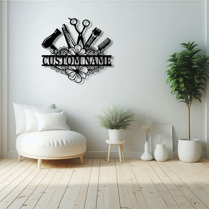 Personalized Hair Salon Metal Sign