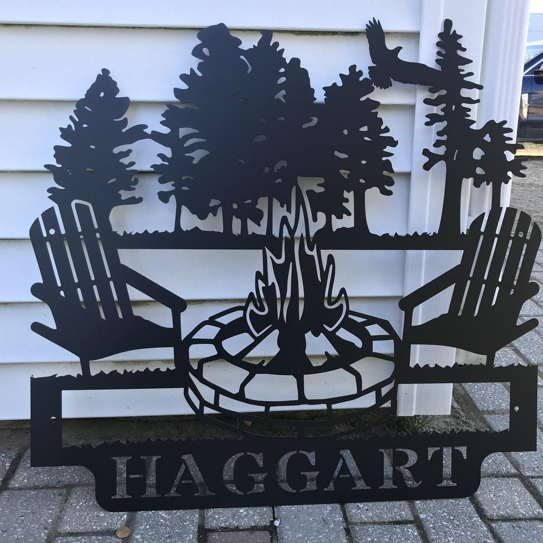 Custom Campfire Metal Monogram