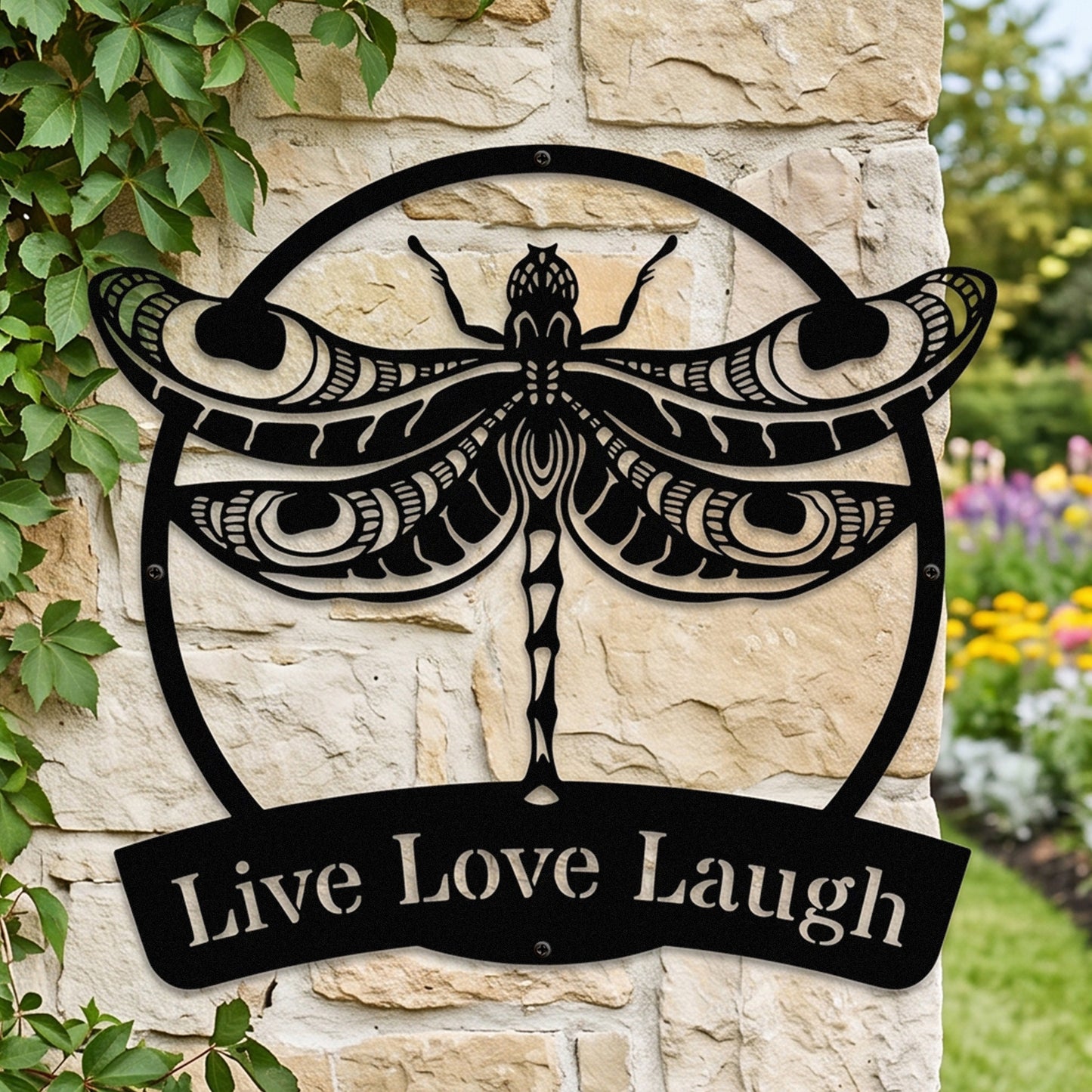 Dragonfly Monogram Metal Wall Decor