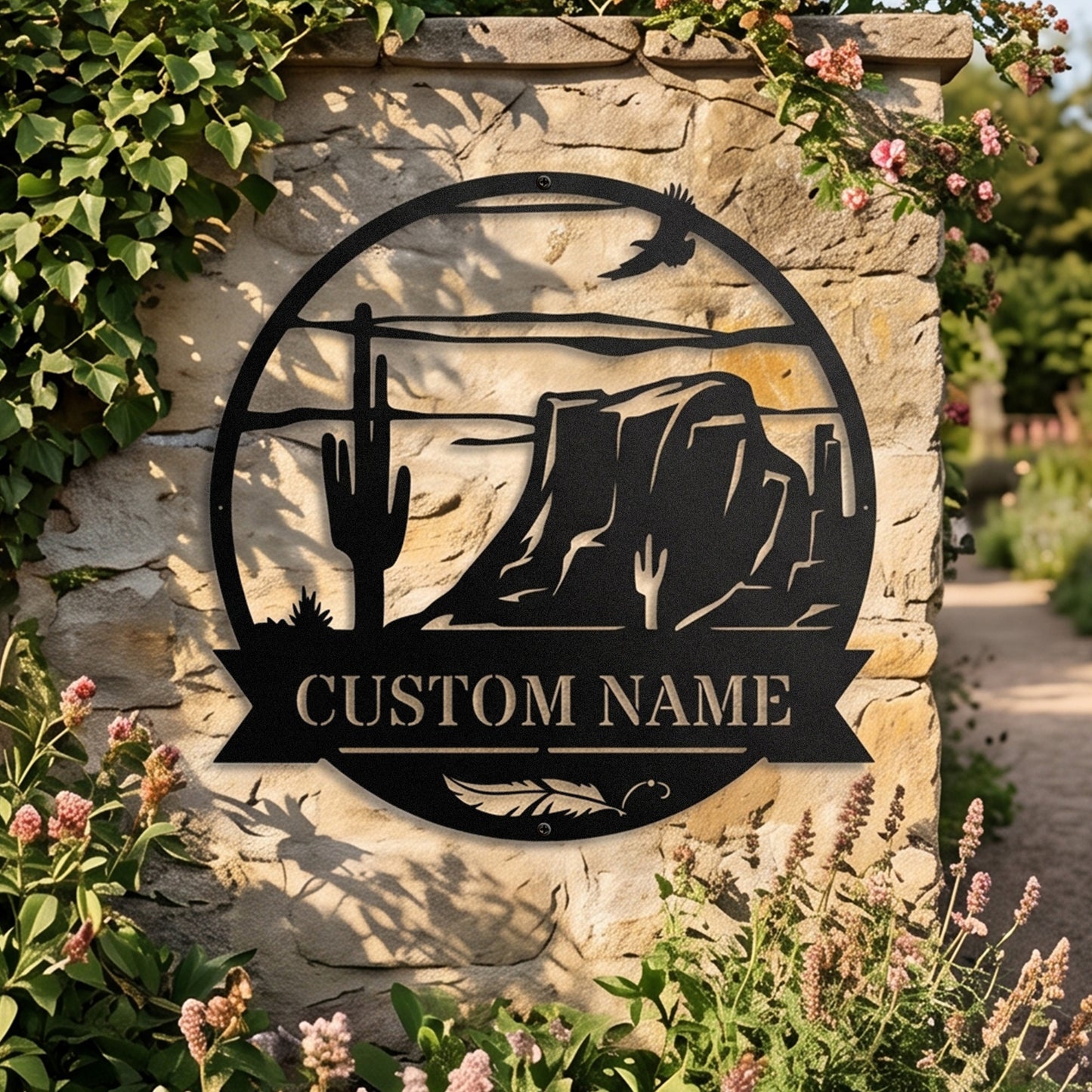 Personalized Desert Oasis Metal Monogram