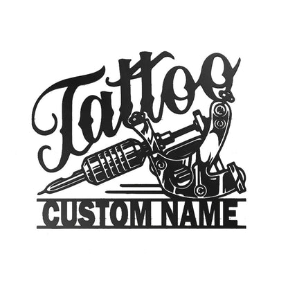 Tattoo Artist Monogram Metal Sign