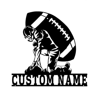 Custom Football Player Metal Sign With LED Lights