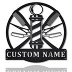 Custom Barber Monogram Metal Sign