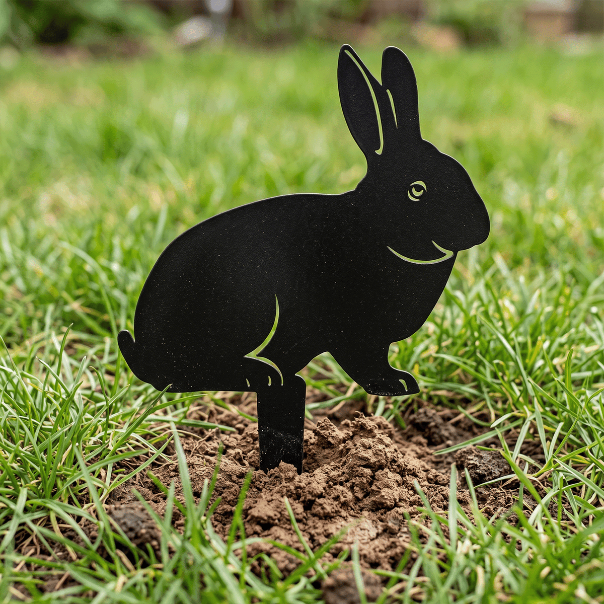 Rabbit and Squirrel Set of 4 Yard Stakes|Metal Home Decor|Metal Yard Art