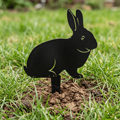 Rabbit and Squirrel Set of 4 Yard Stakes|Metal Home Decor|Metal Yard Art