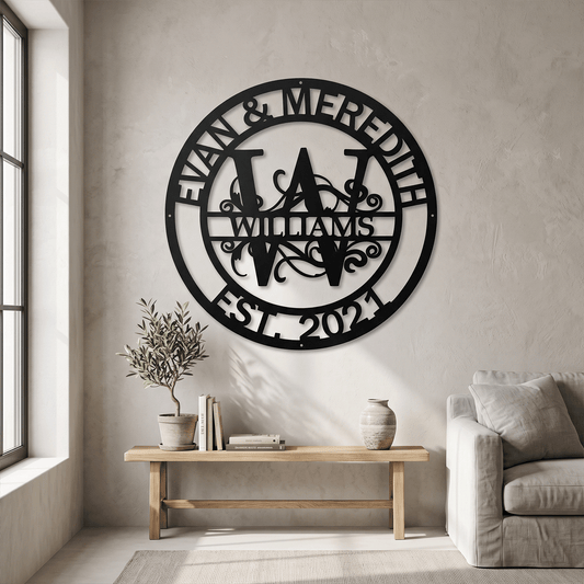 Custom Anniversary Metal Monogram