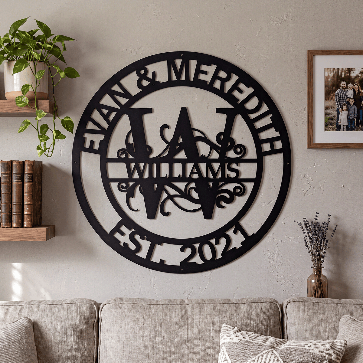 Custom Anniversary Metal Monogram