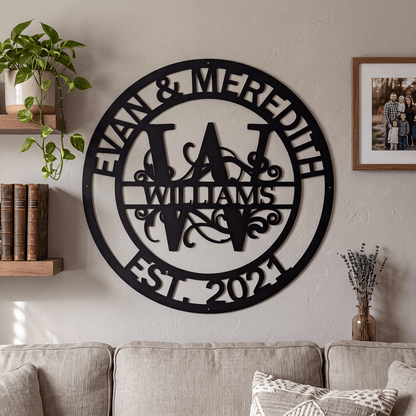 Custom Anniversary Metal Monogram